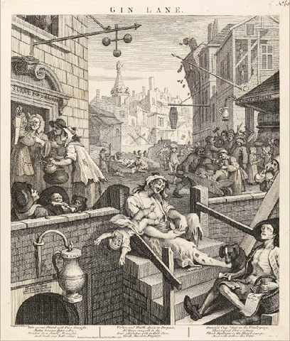 William Hogarths 'Gin Lane' Illustration
