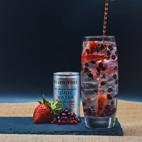 Gin and Tonic with Strawberries and Pomegranate 