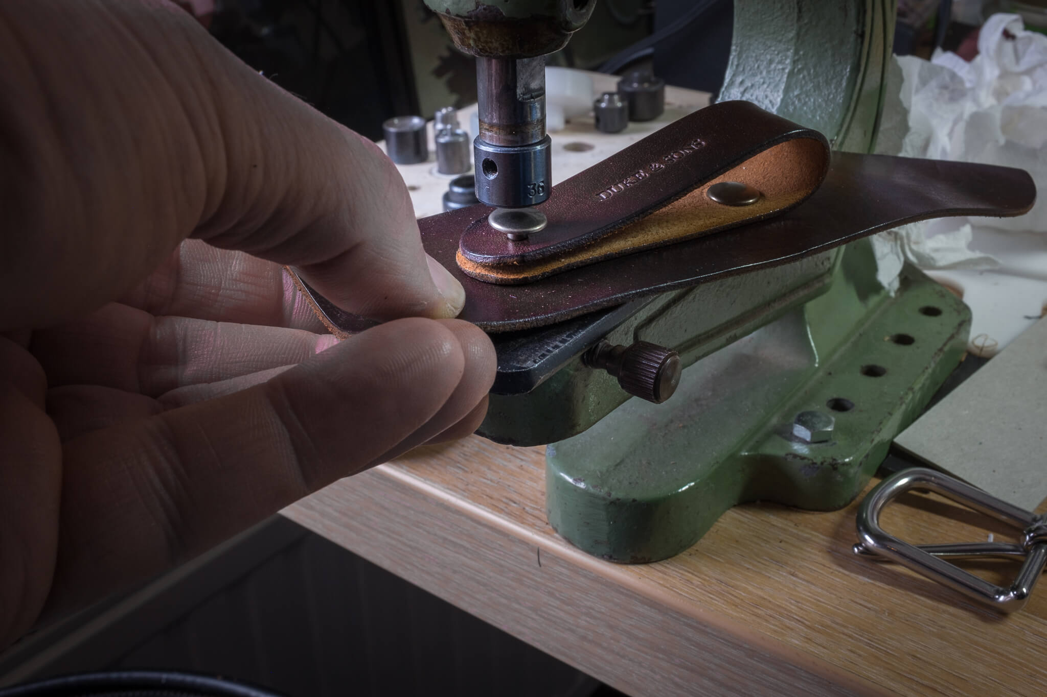 Adding the belt loop | Duke & Sons Leather