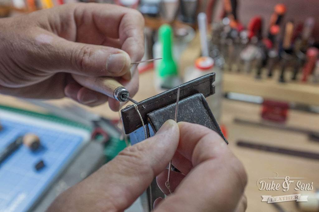 handstitching the straps