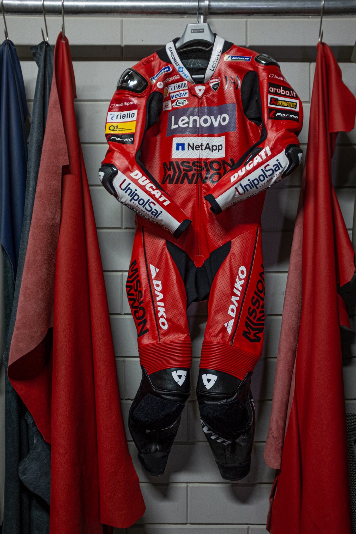 The MotoGP suit of Danilo Petrucci front | Duke & Sons Leather