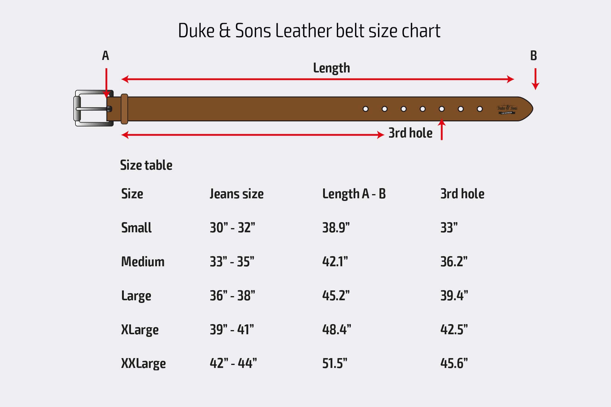 How to measure a belt | our size chart