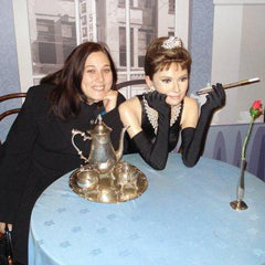 Me at Madame Tussauds with Audrey Hepburn, Breakfast at Tiffanys 