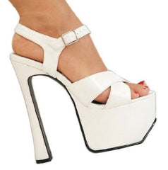 White 90s Spice Girls inspired platform shoes