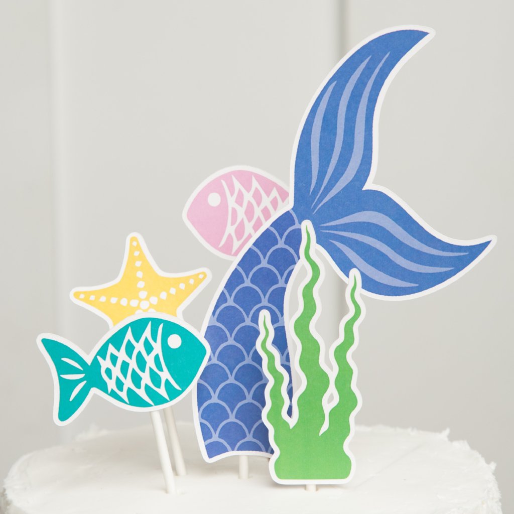 Printable Mermaid Tail Cake Topper