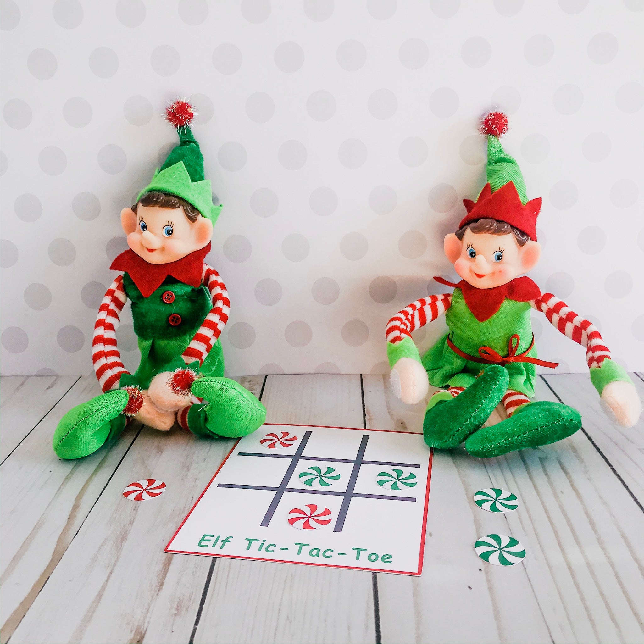Christmas Elf TicTacToe Game, Elf Printable, Instant Download