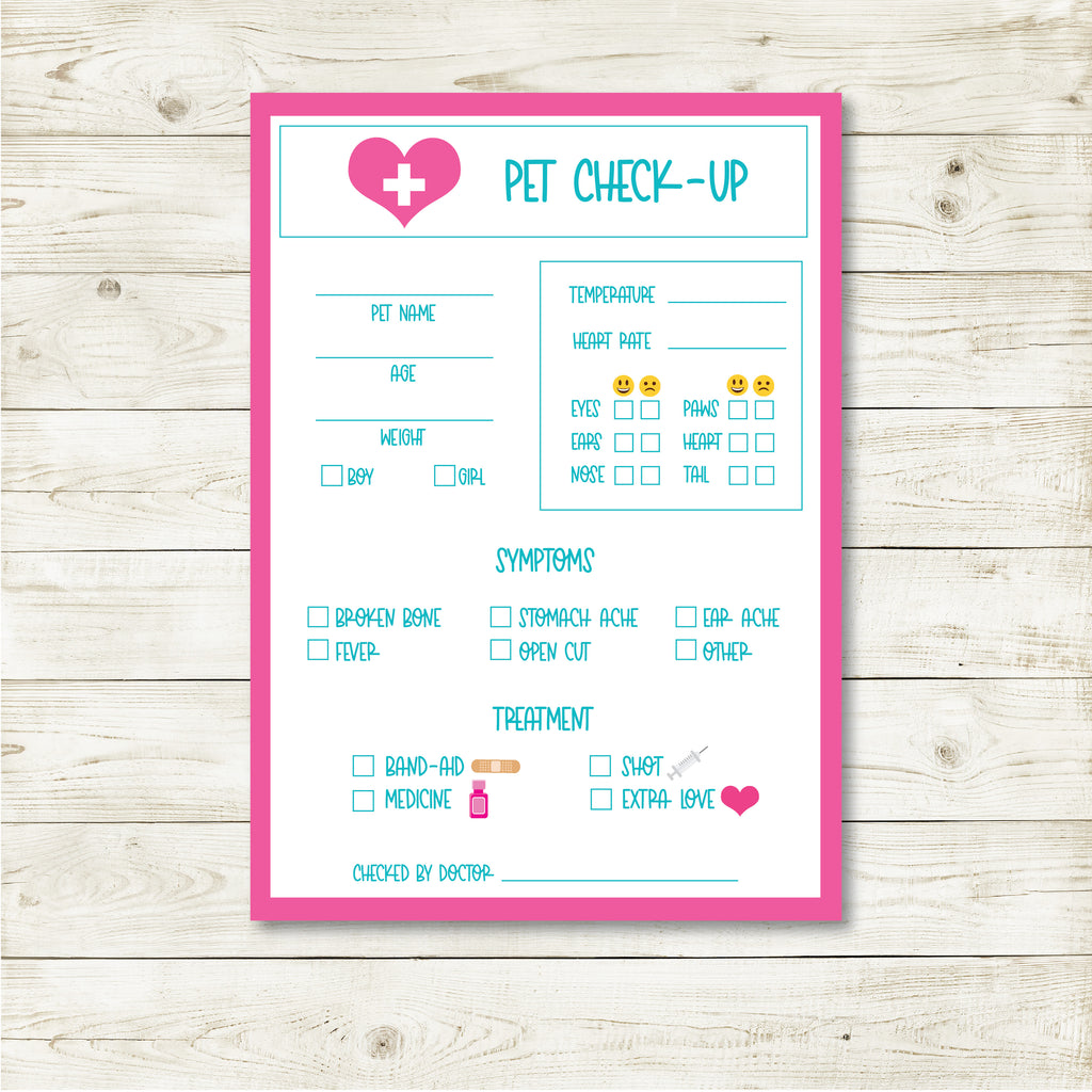 Puppy Check Up Sheet| Puppy Party| Instant Download