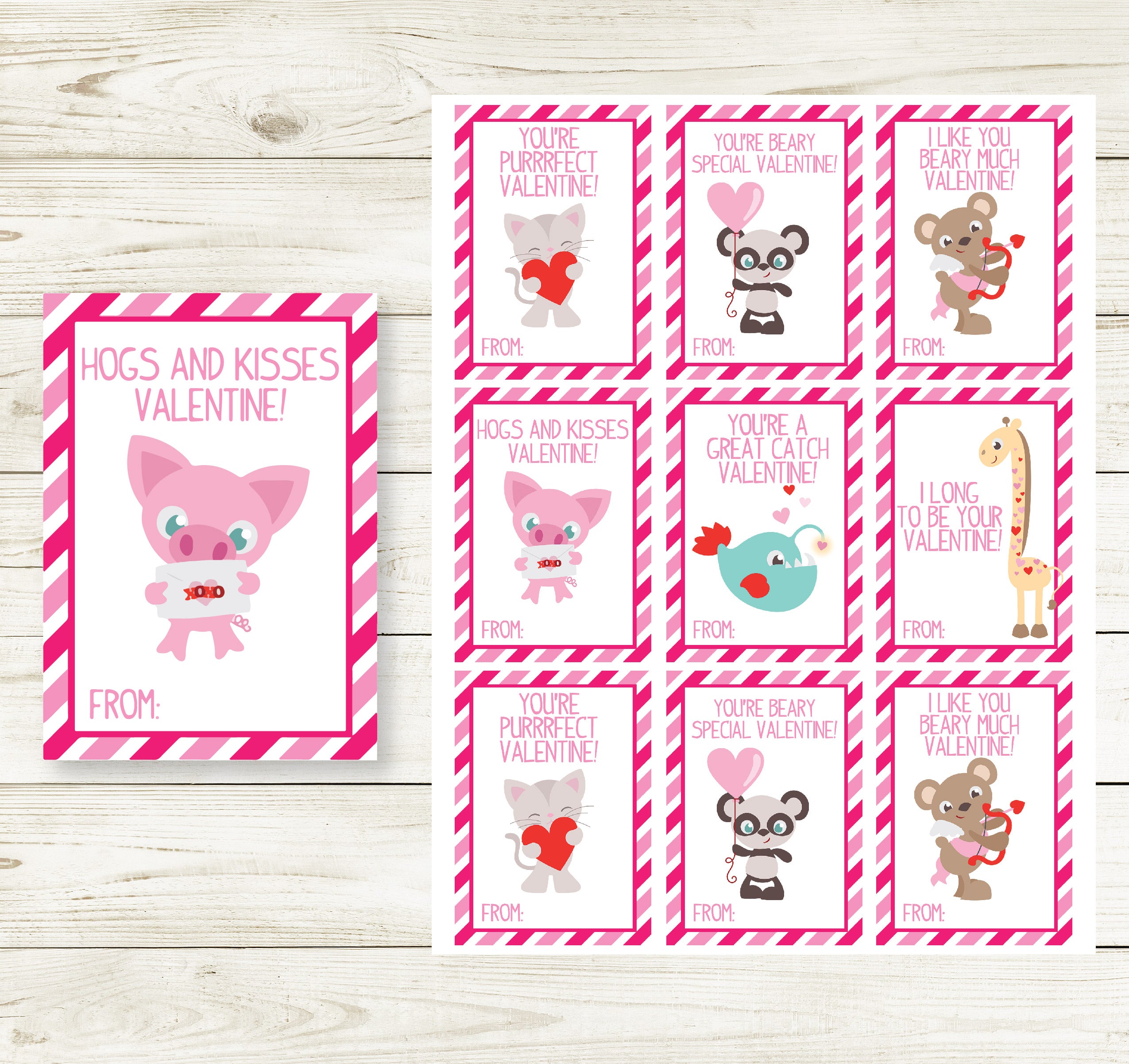 SILLY ANIMAL VALENTINE'S DAY PRINTABLE CARDS – Partyinapinch