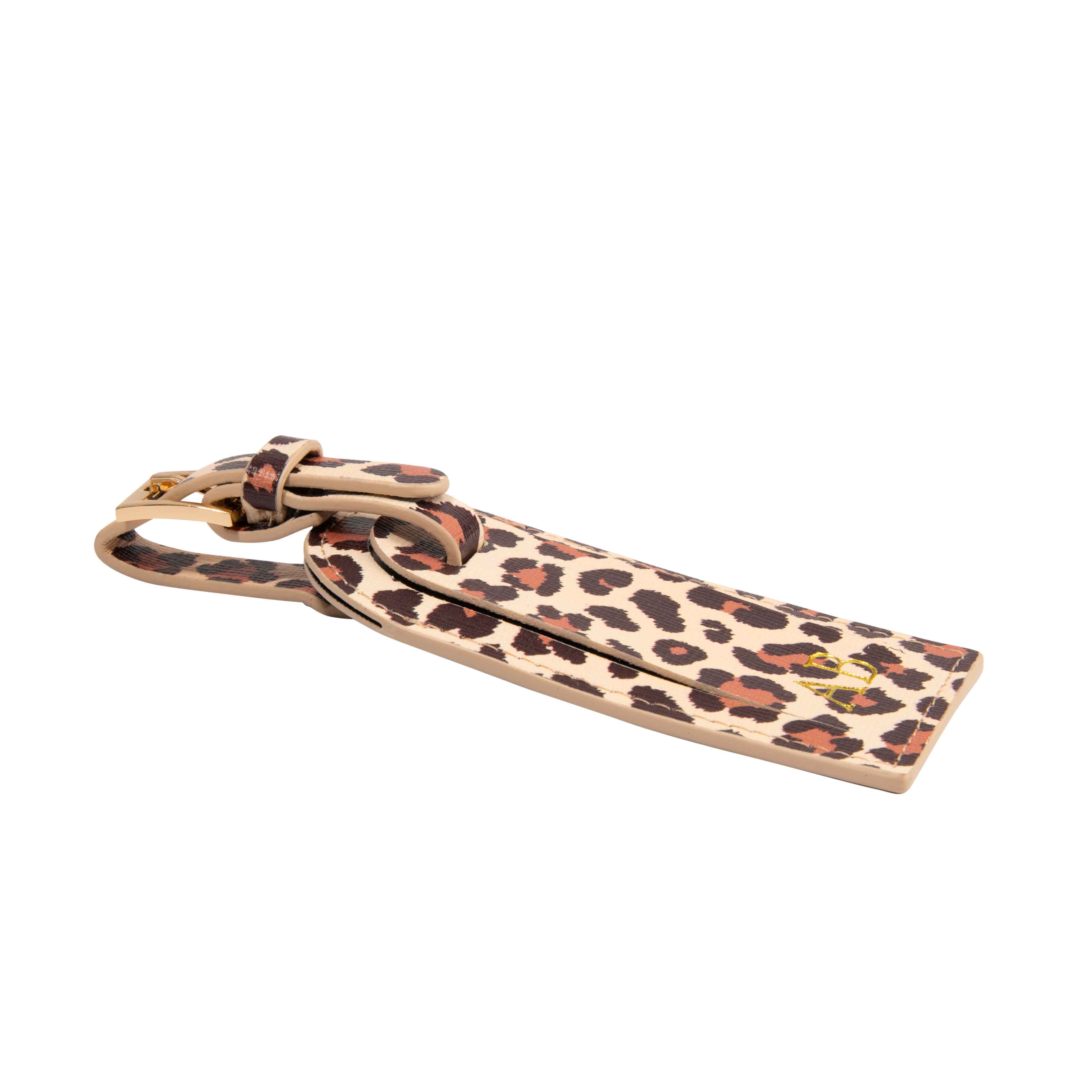 leopard print luggage tag