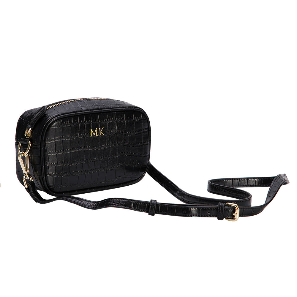 Croc N Roll Side Bag in Black– OLIVIA\u0026CO.