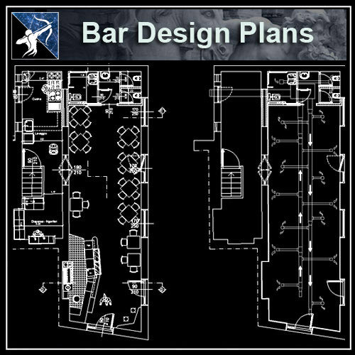 Salão de festas - bar em AutoCAD, Baixar CAD (3.73 MB)
