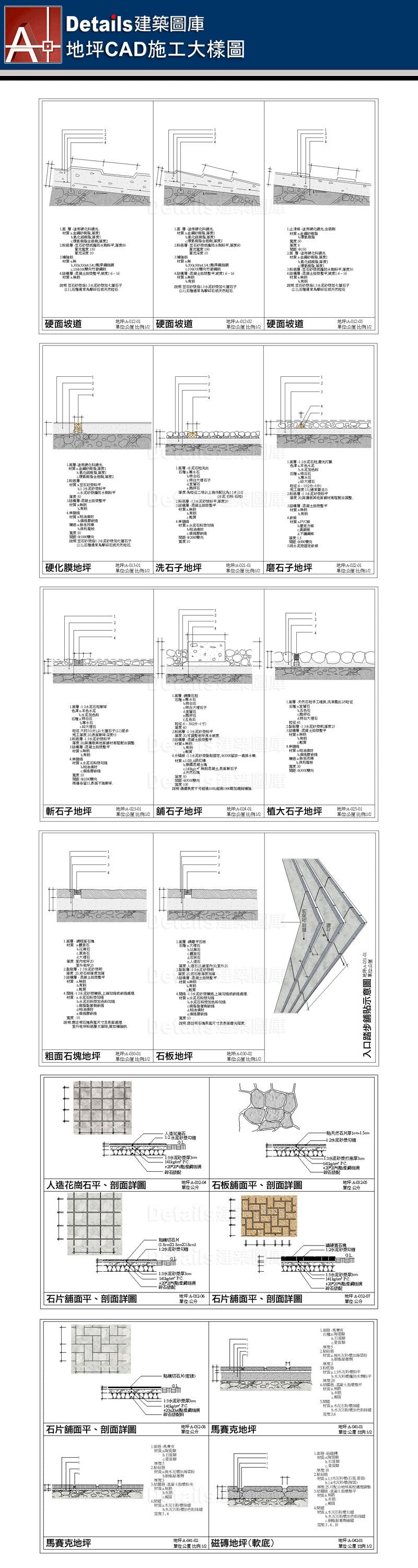 ★【Floor CAD Details Collections 地坪施工大樣合輯】Floor CAD Details Bundle 地坪CAD施工大樣圖