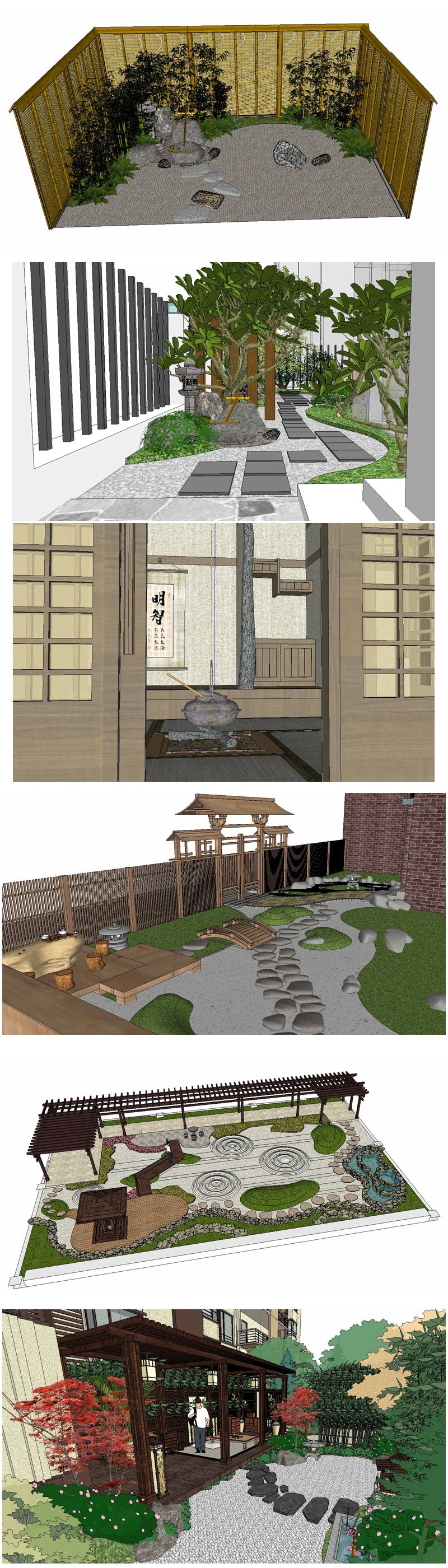 💎【Sketchup Architecture 3D Projects】9 Types of Japanese Garden Model Sketchup 3D Models