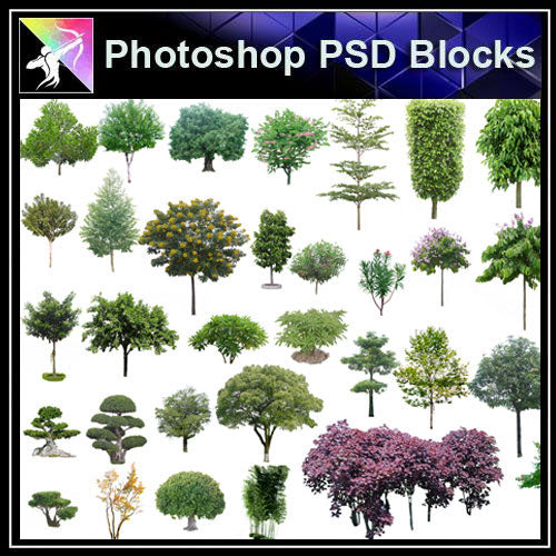 【Photoshop PSD Blocks】Landscape Tree PSD Blocks 4