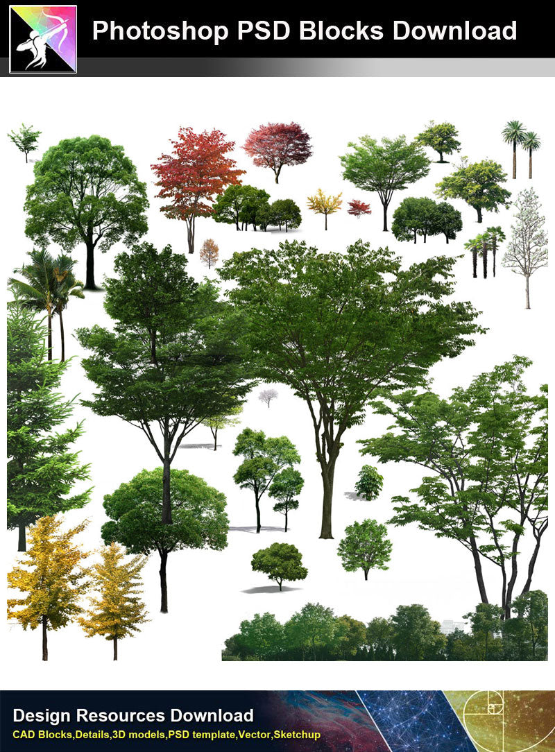 【Photoshop PSD Blocks】Landscape Tree PSD Blocks 13