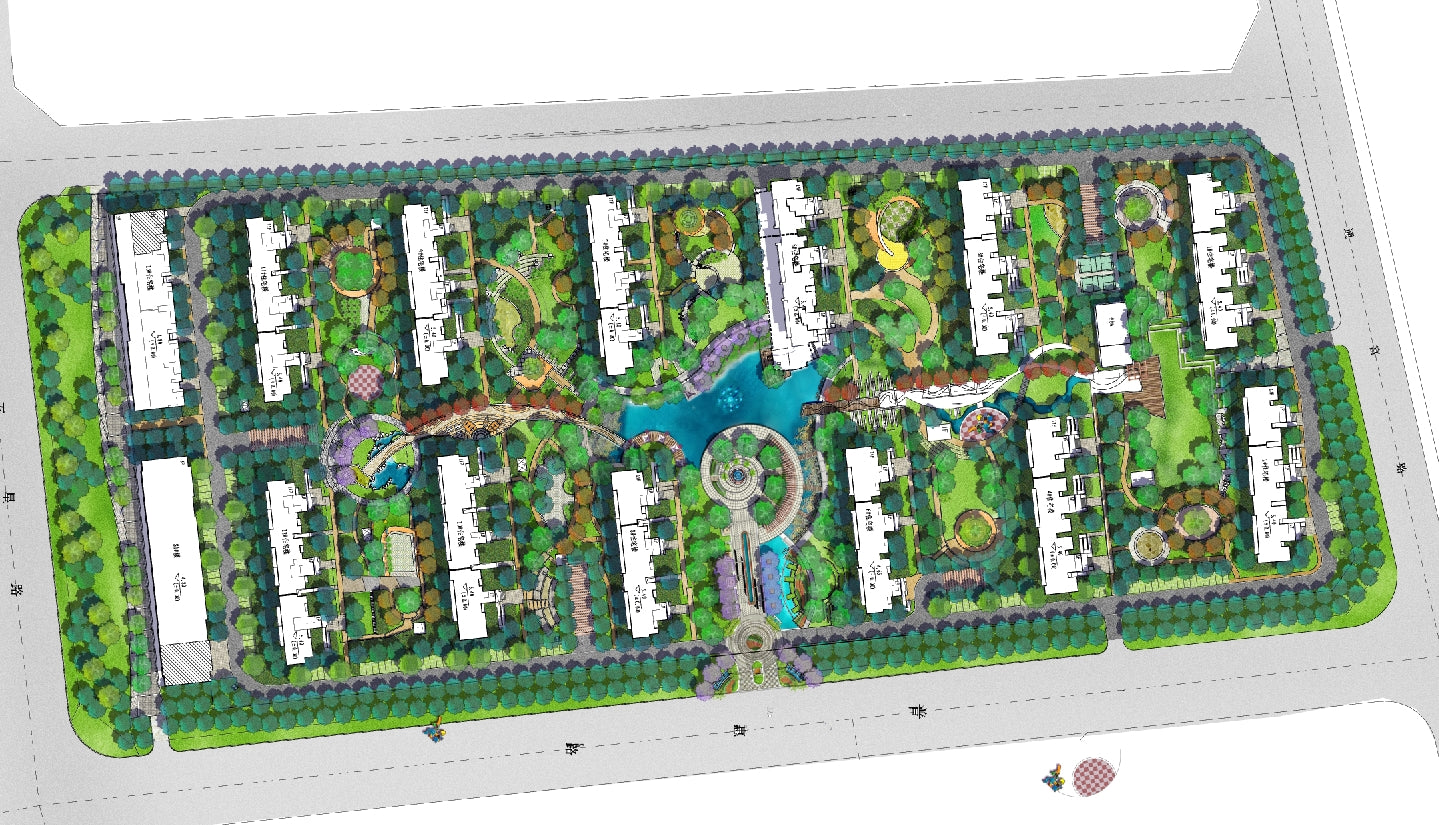 Photoshop PSD Landscape Layout -Residential Plan Design PSD V.3