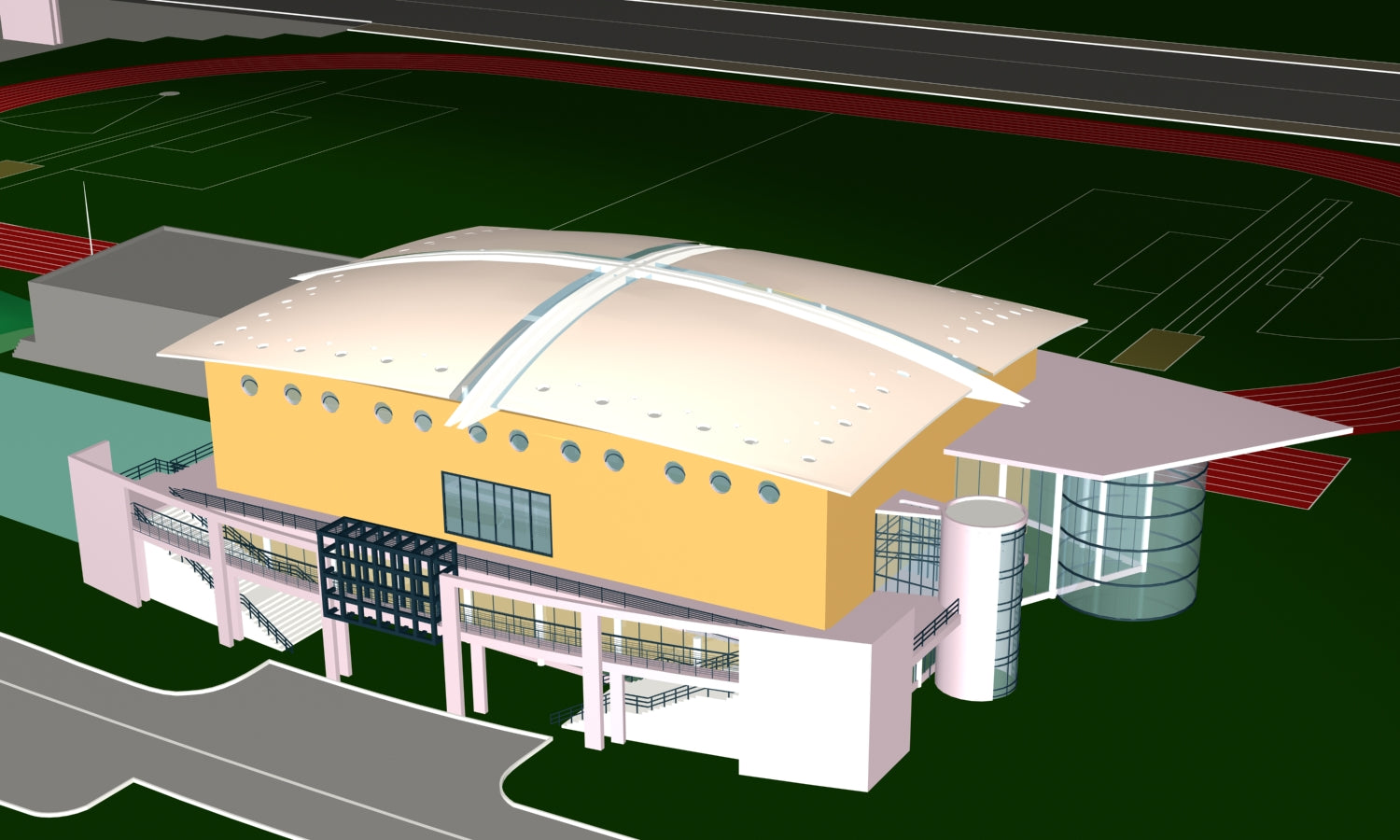 【Architecture CAD Projects】Stadium Design CAD Blocks,Plans,Layout V3