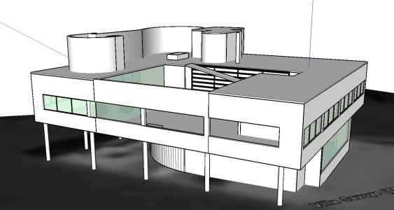 【Famous Architecture Project】Ville savoy Sketchup 3D model-Architectural 3D model