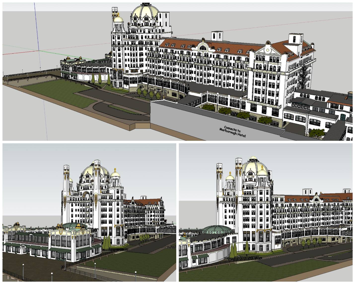 💎【Sketchup Architecture 3D Projects】Blenheim Hotel Sketchup 3D Models