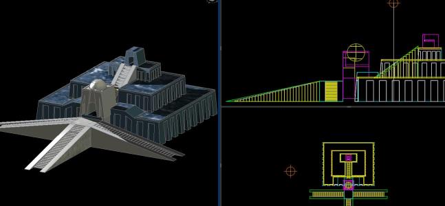 【Famous Architecture Project】Ziggurat CAD Drawing-Architectural 3D model