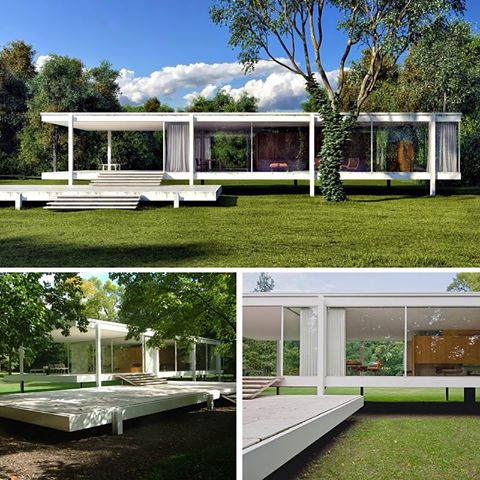 【Famous Architecture Project】Ludwig Mies van der Rohe - Farnsworth House-Architectural CAD Drawings