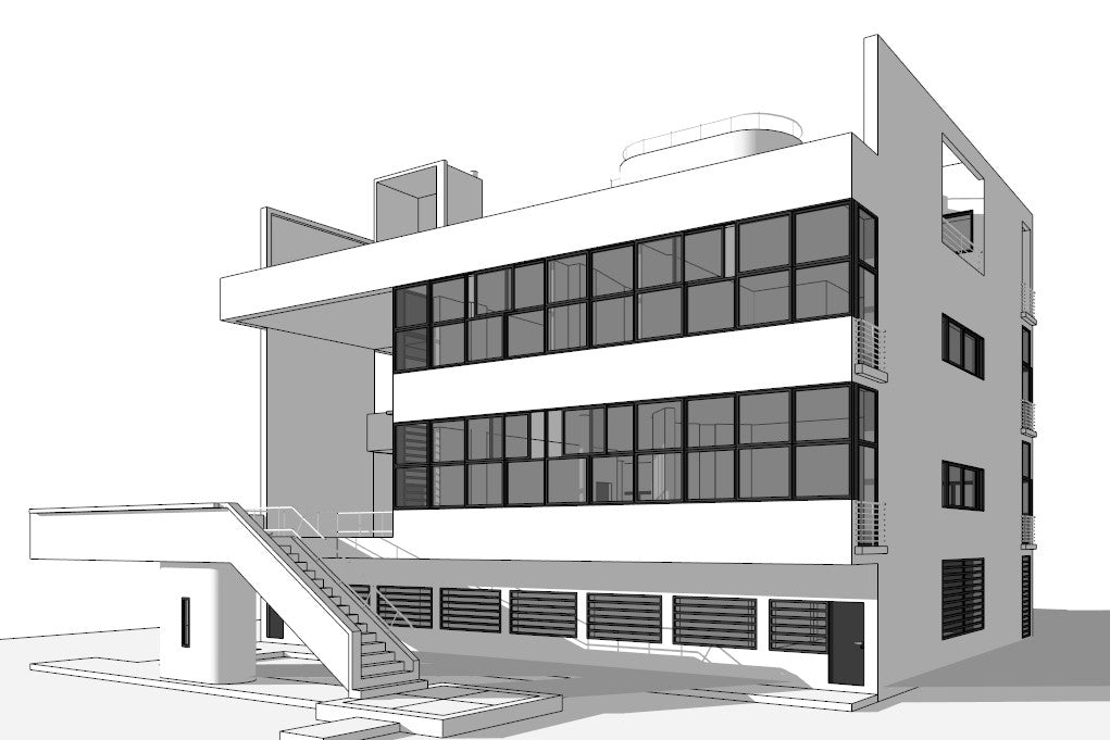 【Famous Architecture Project】Villa stein - le corbusier Sketchup 3d model-Architectural 3D CAD model