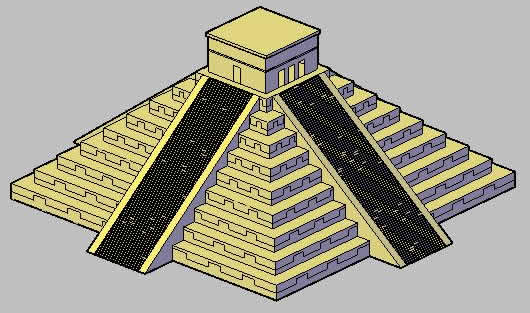 【Famous Architecture Project】Pyramid chichen itza CAD Drawing-Architectural 3D CAD model