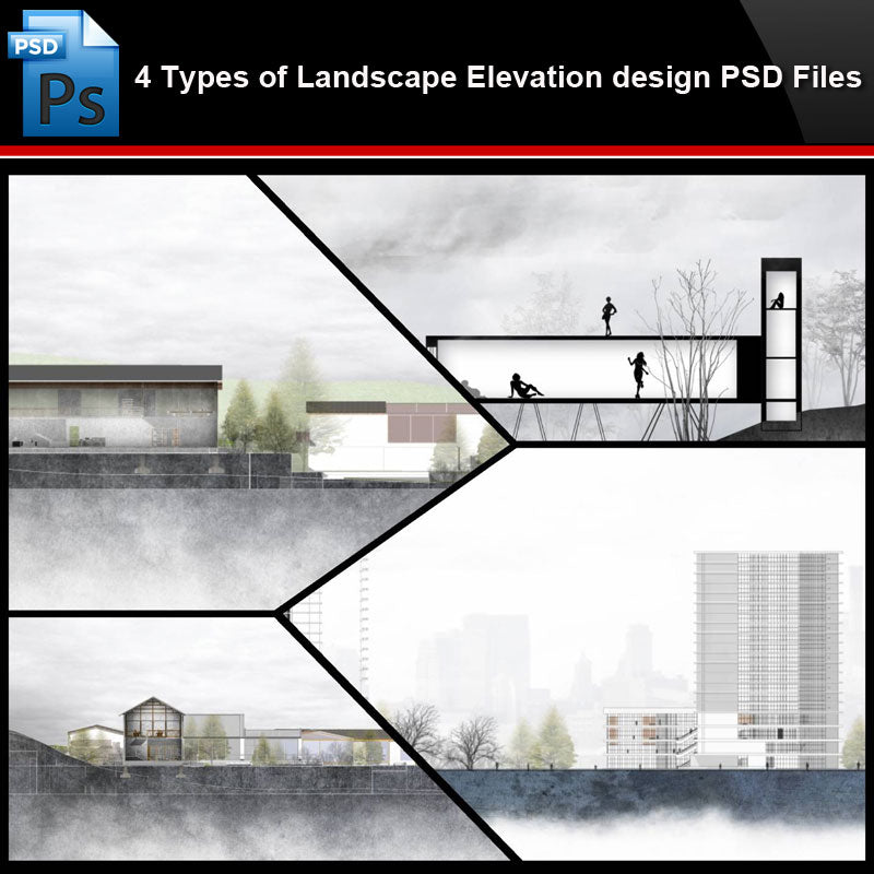 of　design　Landscape　Elevation　☆Photoshop　Files　PSD　Files-4　Types　PSD