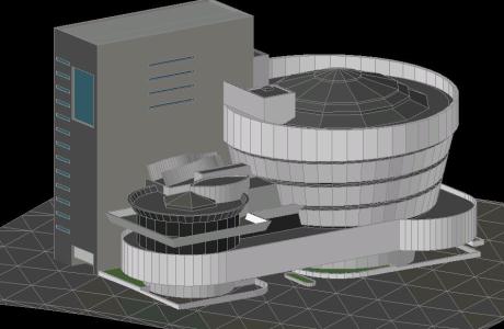 【Famous Architecture Project】Guggengeim museum CAD 3D Drawing-Architectural 3D model