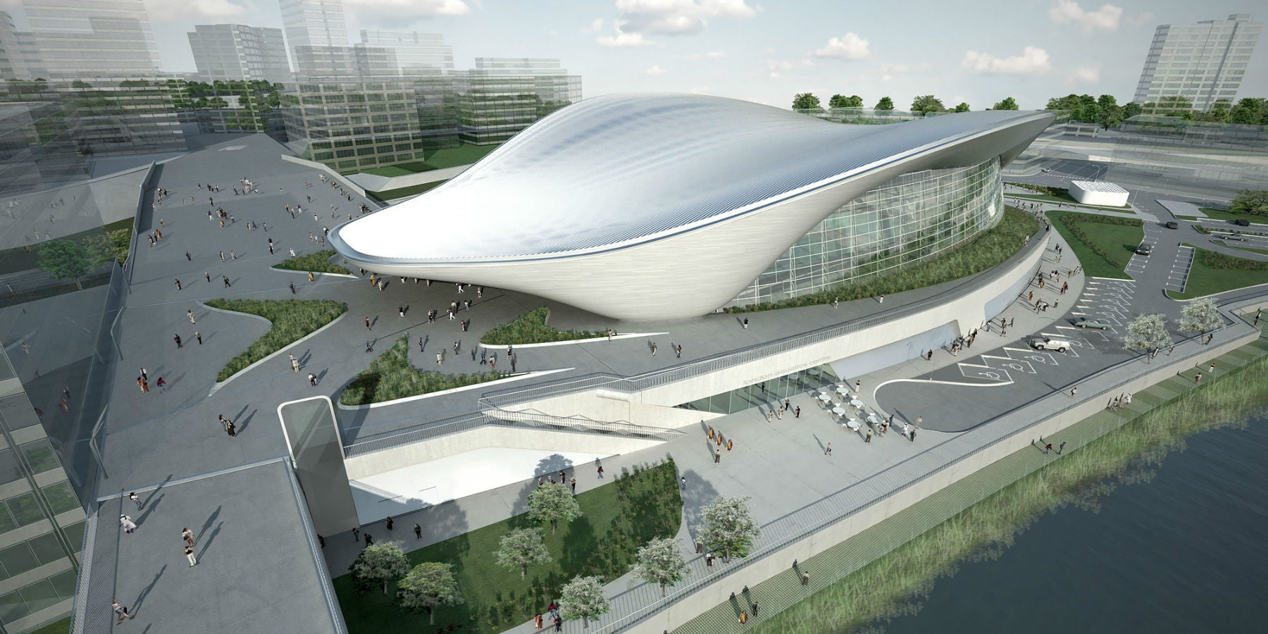 【Famous Architecture Project】London aquatics center Sketchup 3d model-Zaha hadid architecture-Architectural 3D CAD model