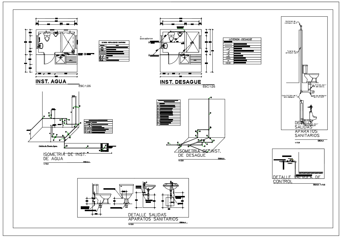 【CAD Details】Sanitation latrines architecture CAD detail dwg files ...