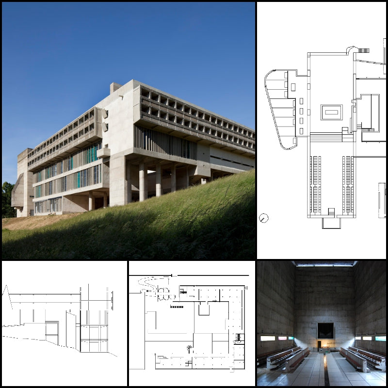 【Famous Architecture Project】Couvent Sainte-Marie de La Tourette - Le Corbusier-CAD Drawings