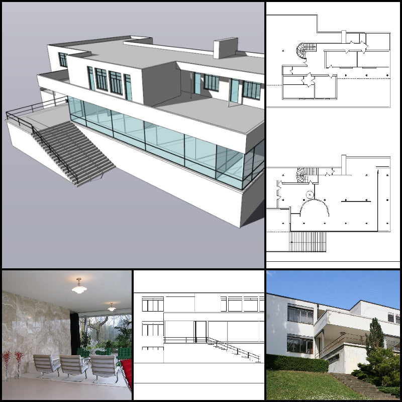 【Famous Architecture Project】Tugendhat Villa-Ludwig Mies van der Rohe-CAD Drawings