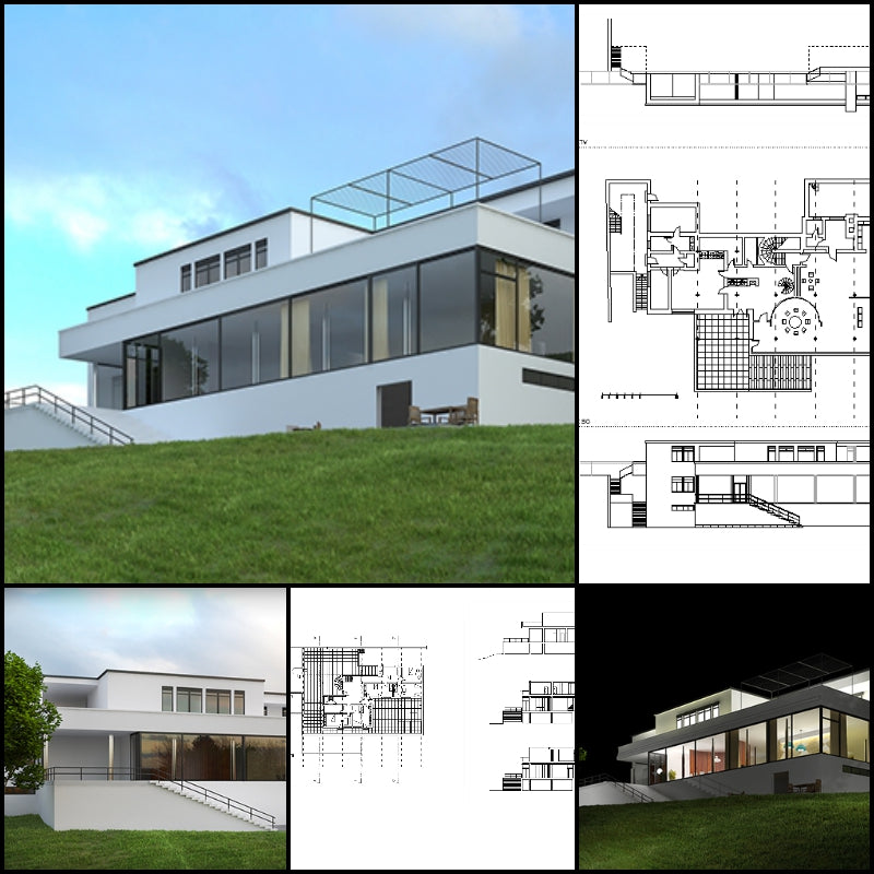 【Famous Architecture Project】Tugendhat House-Mies Van Der Rohe-CAD Drawings