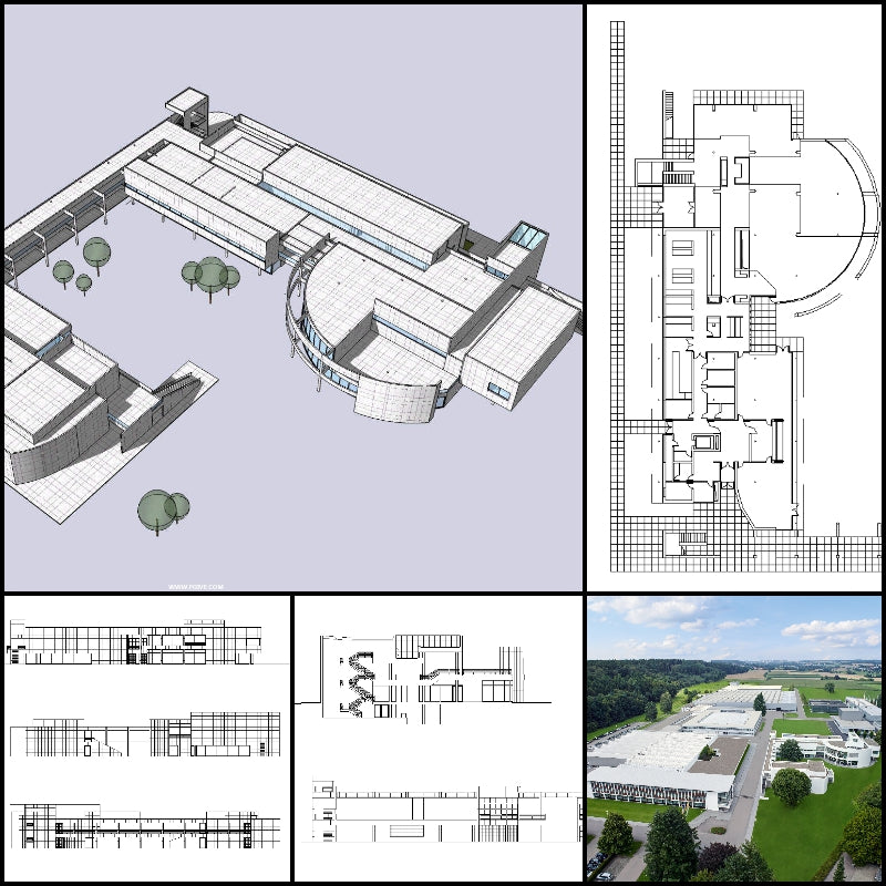 【Famous Architecture Project】Richard Meier - Weishaupt Forum-CAD Drawings