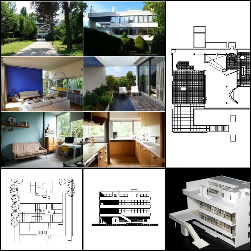 【Famous Architecture Project】Le Corbusier Villa Stein-CAD Drawings