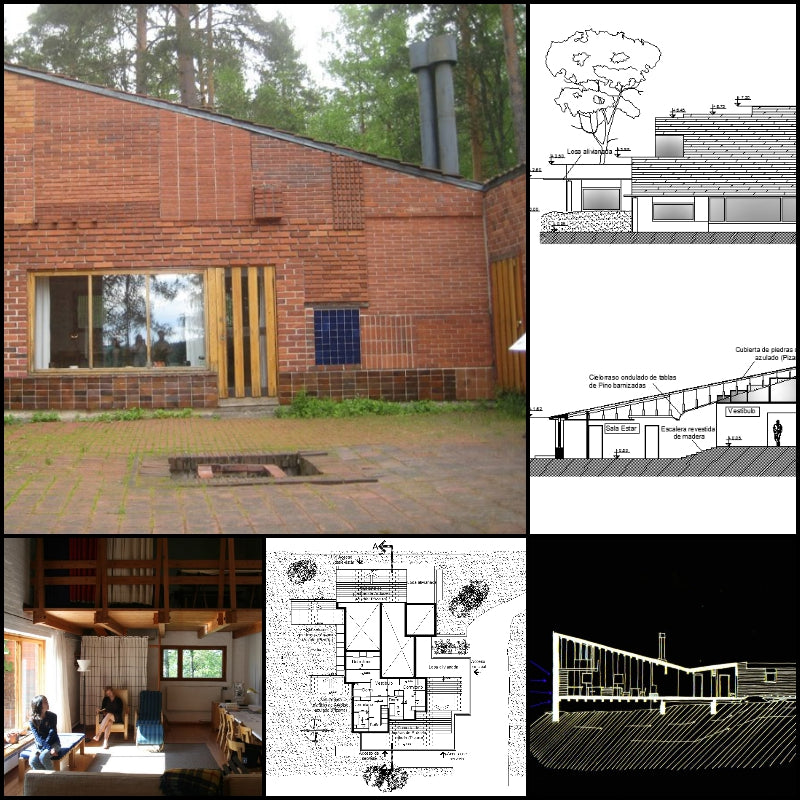 【Famous Architecture Project】Alvar aalto summer house - Muuratsalo Experimental House-Architectural CAD Drawings