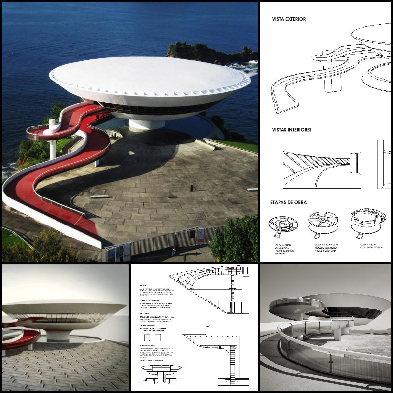 【Famous Architecture Project】Niteroi contemporary art museum-Architectural CAD Drawings