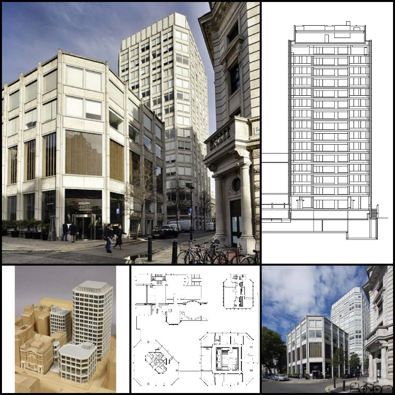 【Famous Architecture Project】The Economist Building-Alison and Peter Smithson-Architectural CAD Drawings