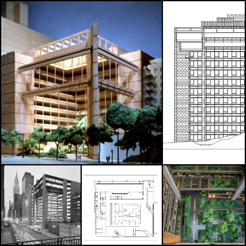 【Famous Architecture Project】The Ford Foundation-Kevin Roche John Dinkeloo and Associates-Architectural CAD Drawings