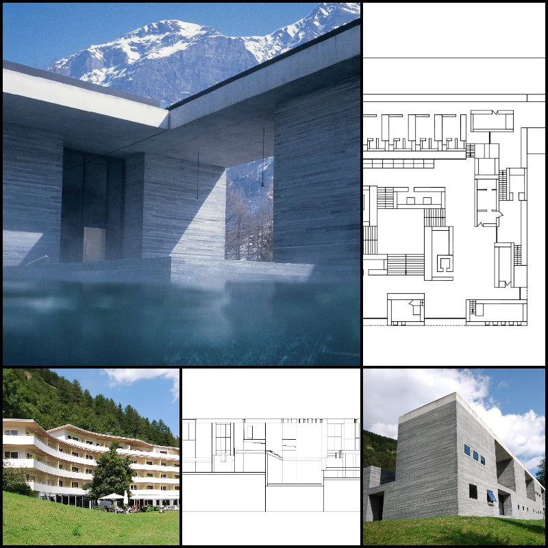 【Famous Architecture Project】The Therme Vals - Peter Zumthor-Architectural CAD Drawings