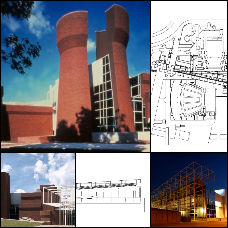 【Famous Architecture Project】Wexner Center for the Arts-Peter Eisenman-Architectural CAD Drawings