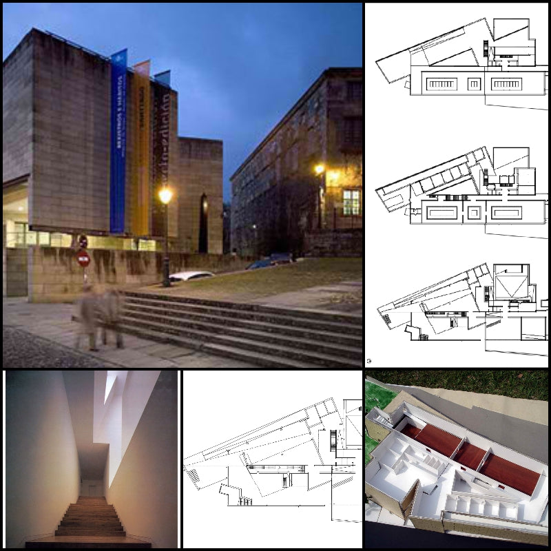 【Famous Architecture Project】Alvaro Siza - Galicia Museum of Contemporary Art-Architectural CAD Drawings
