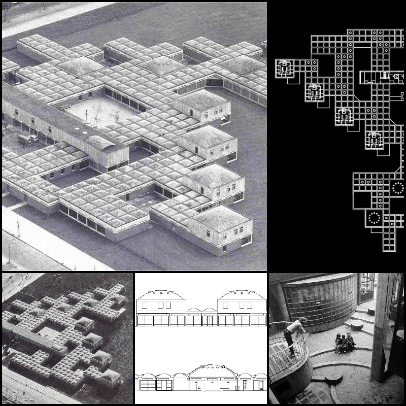 【Famous Architecture Project】Burgerweeshuis Amsterdam-Aldo van Eyck-Architectural CAD Drawings