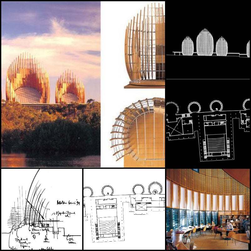 【Famous Architecture Project】Ji Ba Cultural Center-Renzo Piano-Architectural CAD Drawings