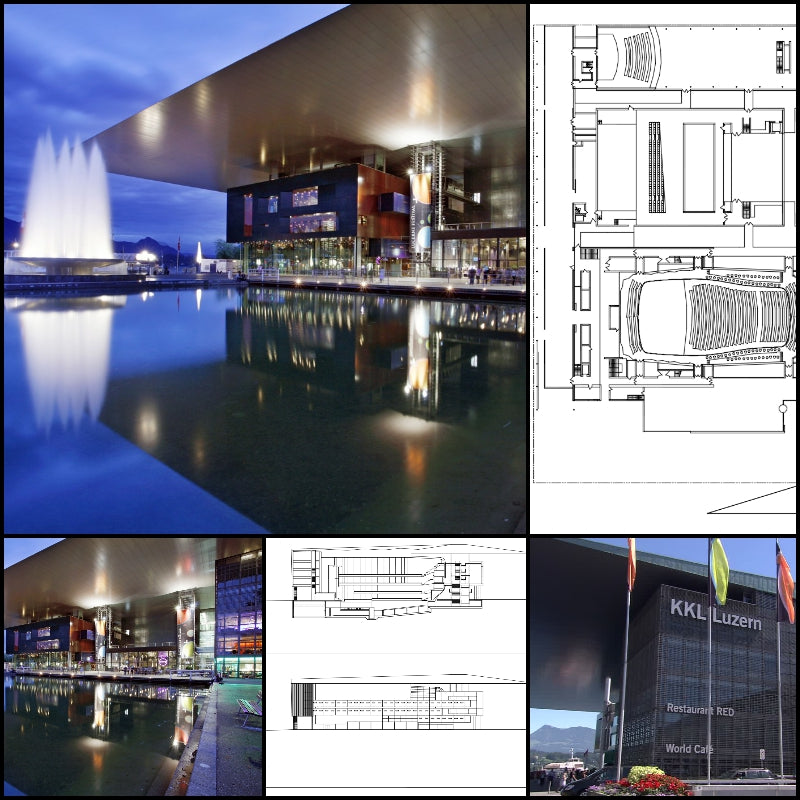 【Famous Architecture Project】Kultur-und Kongresszentrum Luzern-Jean Nouvel-Architectural CAD Drawings