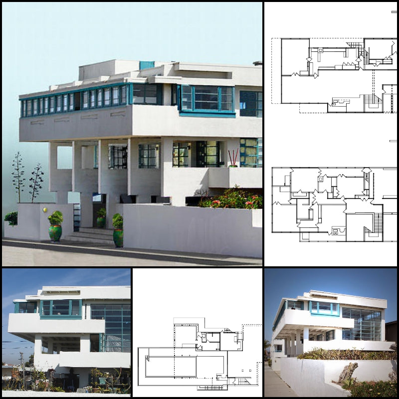 【Famous Architecture Project】Lovell Beach House--Rudolf Schindler-Architectural CAD Drawings