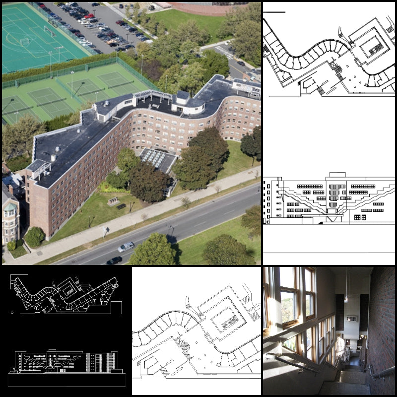 【Famous Architecture Project】MIT Baker-Alvar Aalto-Architectural CAD Drawings