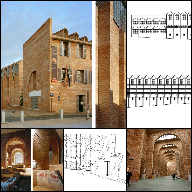【Famous Architecture Project】Museum of Roman Art-Architectural CAD Drawings