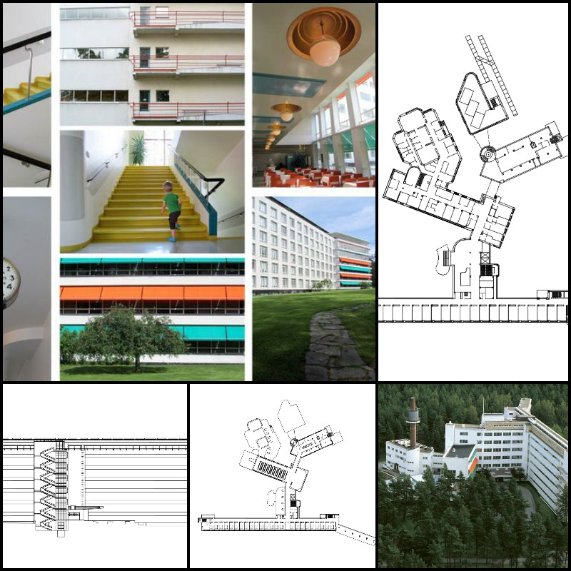 【Famous Architecture Project】Paimio sanatorium-Alvar Aallon-Architectural CAD Drawings